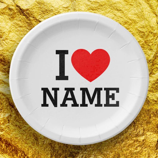 Assiettes En Carton Nom du coeur