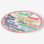 Assiettes En Carton Nom du diplôme Félicitations (Angle)