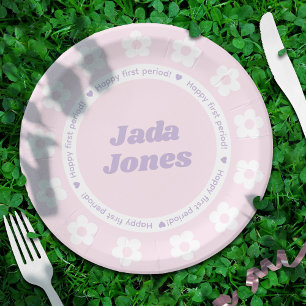 Assiettes En Carton Nom du Motif rose de la première période
