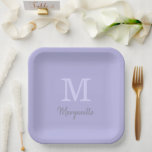 Assiettes En Carton Nom du prêteur et Plaques de papier monogramme ini<br><div class="desc">Nom élégant et Monogram initial Bachelorette Party,  Anniversaire ou toute fête personnalisée imaginable qui peut être customisé avec votre nom initial et prénom. La couleur arrière - plan peut également être customisée pour correspondre à tout décor souhaité. Cliquez simplement sur le bouton personnaliser pour modifier les couleurs</div>
