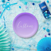 Assiettes En Carton Nom du script curatif et Ombre violet clair modifi (Fête)
