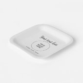 Assiettes En Carton Nom du texte manuscrit Image Modèle blanc (Angulaire)
