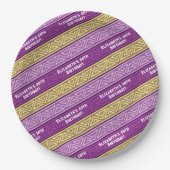 Assiettes En Carton Nom et âge Anniversaire Fête Celtique Frappe pourp (Devant)