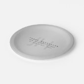 Assiettes En Carton Nom et Slogan modifiable moderne | Gradient gris (Angle)