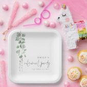 Assiettes En Carton Nom Eucalyptus moderne Parti de retraite (Fête)