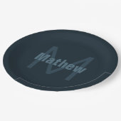 Assiettes En Carton Nom modifiable moderne (Angle)