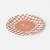 Assiettes En Carton Nom Monogrammé - orange clair tendance (Angle)