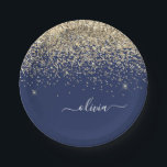 Assiettes En Carton Nom Monogramme Pailleté Paillettes Fillettes Bleu<br><div class="desc">Assiettes de fête Monogramme Pailleté Paillettes Bleu Marine et Or. C'est le cadeau parfait pour un anniversaire sweet 16, un mariage, une douche de mariée, un anniversaire de mariage, une baby shower ou une soirée d'enterrement de vie de jeune fille pour quelqu'un qui aime le luxe et les styles chic....</div>