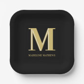 Assiettes En Carton Nom monographique moderne typographie audacieuse o (Recto)