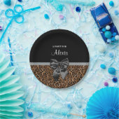 Assiettes En Carton Nom noir élégant de partie d'arc d'empreinte de (Fête)