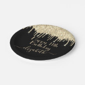 Assiettes En Carton Nom personnalisé + âge Parties scintillant de séch (Angle)