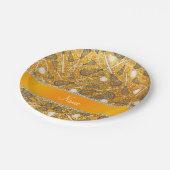 Assiettes En Carton Nom personnalisé bâtons de crosse à parties scinti (Angle)