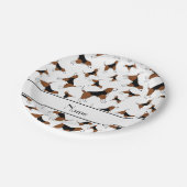 Assiettes En Carton Nom personnalisé beagle blanc motif chien (Angle)