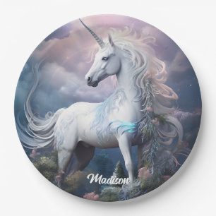 Assiettes En Carton Nom personnalisé belle licorne