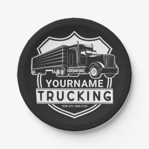 Assiettes En Carton NOM personnalisé Camions Big Rig Semi Trucker
