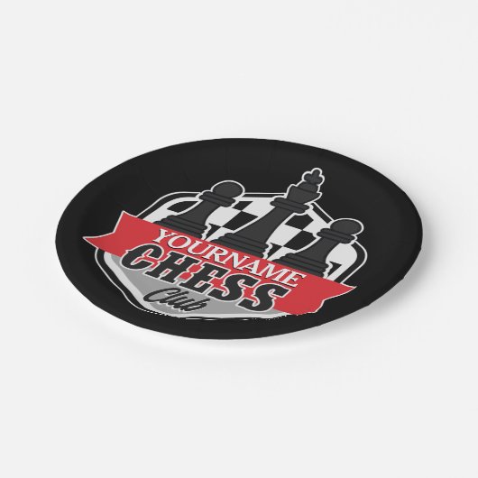 Assiettes En Carton Nom personnalisé Chess Player Club Checkmate (Angle)