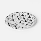 Assiettes En Carton Nom personnalisé chevaux blancs étoiles fer à chev (Angle)