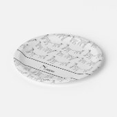 Assiettes En Carton Nom personnalisé Chiens dalmatiens blancs (Angle)