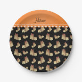 Assiettes En Carton Nom personnalisé Chiens tzu shih noir (Devant)