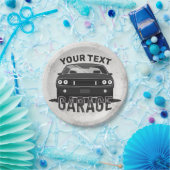 Assiettes En Carton Nom personnalisé Classic Muscle Garage Retro (Fête)