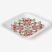 Assiettes En Carton Nom personnalisé Conception florale (Angulaire)