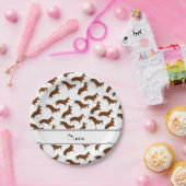 Assiettes En Carton Nom personnalisé corgi blanc corgi cardigan chiens (Fête)