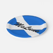 Assiettes En Carton Nom personnalisé Drapeau écossais % (Angle)