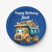 Assiettes En Carton Nom personnalisé du garçon Joyeux anniversaire (Devant)