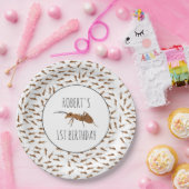 Assiettes En Carton Nom personnalisé du Motif des fourmis mignonnes An (Fête)