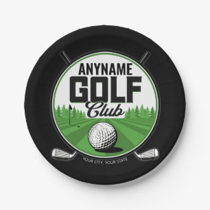 Assiettes En Carton NOM personnalisé Golfing Pro Golf Club Player