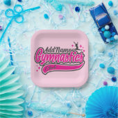 Assiettes En Carton NOM personnalisé Gymnaste Split Leap Gymnastique (Fête)