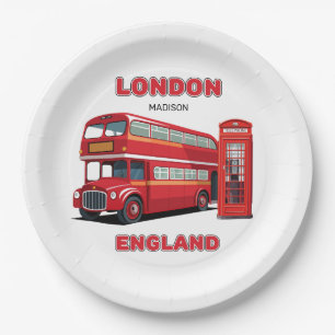 Assiettes En Carton Nom personnalisé Londres Angleterre