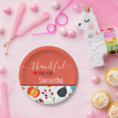 Assiettes En Carton Nom personnalisé Merci pour vous Thanksgiving (Fête)