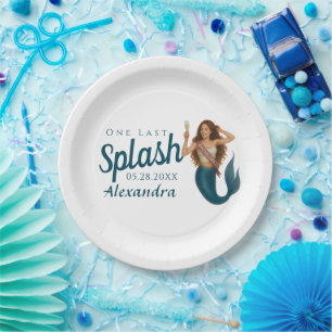 Assiettes En Carton Nom personnalisé Mermaid Bachelorette