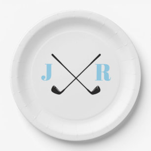 Assiettes En Carton Nom personnalisé Monogram Golf Club