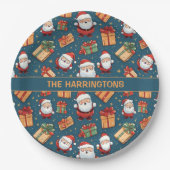 Assiettes En Carton Nom personnalisé Noël Père Noël (Devant)