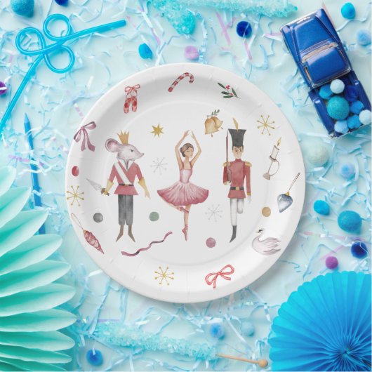 Assiettes En Carton Nom personnalisé Nutcracker Ballet Ballerina Noël (Fête)