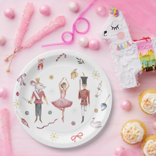 Assiettes En Carton Nom personnalisé Nutcracker Ballet Ballerina Noël (Fête)