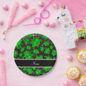 Assiettes En Carton Nom personnalisé parties scintillant noire tortues (Fête)