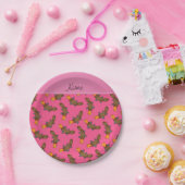 Assiettes En Carton Nom personnalisé pink platypus motif (Fête)