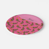 Assiettes En Carton Nom personnalisé pink platypus motif (Angle)