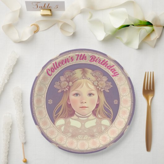 Assiettes En Carton Nom personnalisé & Plaques de papier rond d'annive (Mariage)