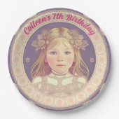 Assiettes En Carton Nom personnalisé & Plaques de papier rond d'annive (Devant)