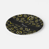 Assiettes En Carton Nom personnalisé poignées en laiton noir (Angle)