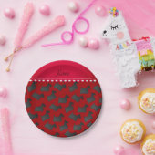 Assiettes En Carton Nom personnalisé red scottish terrier chiens (Fête)