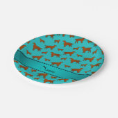 Assiettes En Carton Nom personnalisé turquoise irish setdogs (Angle)
