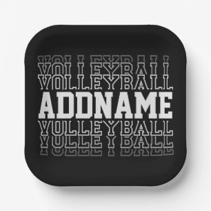 Assiettes En Carton NOM PERSONNALISÉ Vanisant Volleyball Logo Joueur d