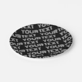 Assiettes En Carton Nom rétro-moderne gras ou Motif Word (Angle)