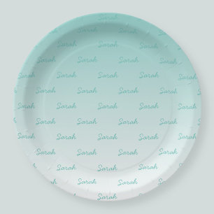 Assiettes En Carton Nom simple modifiable   Ombre de couleur modifiabl