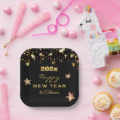 Assiettes En Carton Nom sur Elegant Happy New Year Carré de 7 pouces (Fête)